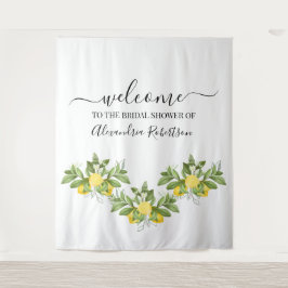 Lemony Greenery Wedding Willkommen Wandteppich