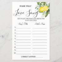 Lemony Name, dass Liebe Song Dusche Spielkarte