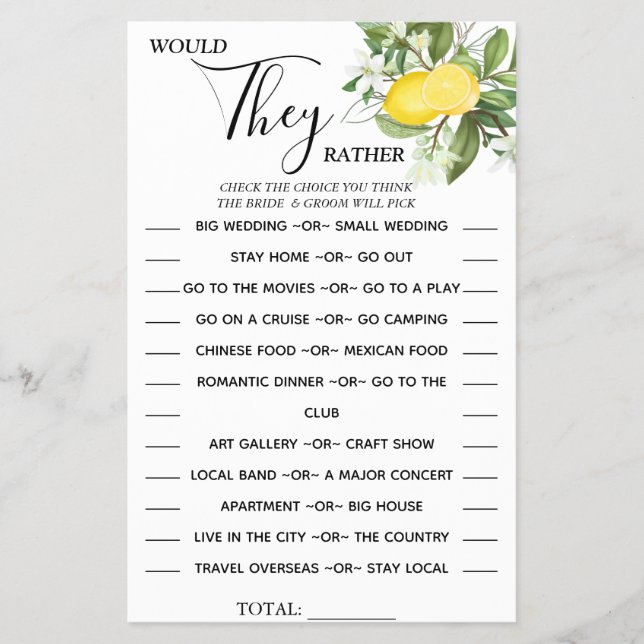 Lemony wollte sie lieber Duschspielkarte Flyer (Vorne)