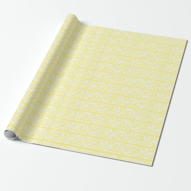 Lemony Yellow Wirbel Patternpapier Geschenkpapier (Ungerollt)