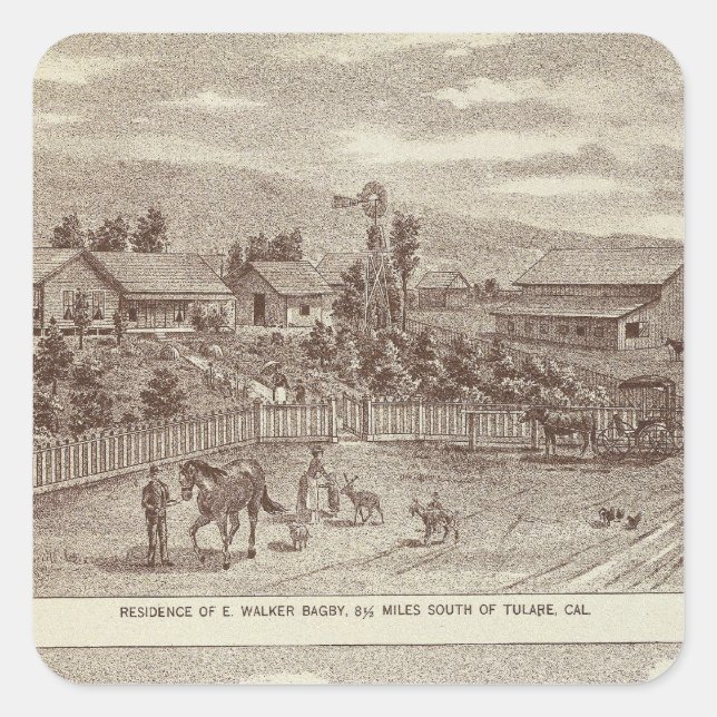 Lemoore, Armona Ränge 2 Quadratischer Aufkleber (Vorderseite)