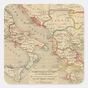 L'Empire d'Orient, l'Italie, 1200 1300 Quadratischer Aufkleber