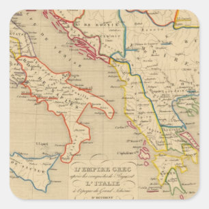 L'Empire Grec, l'Italie, 1300 a 1400 Quadratischer Aufkleber