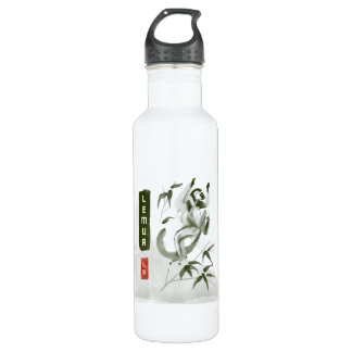 LEMUR 狐 猴 japanischer Stil sumi-e Edelstahlflasche