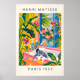 Lemur in der Badewanne Kunstprint Matisse Stil Tro Poster