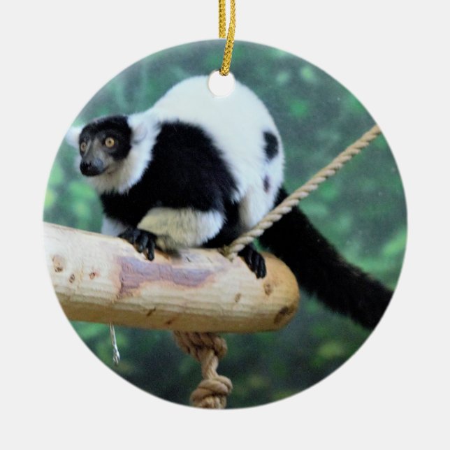Lemur Keramik Ornament (Vorne)
