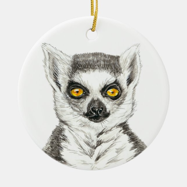 Lemur Keramik Ornament (Vorne)