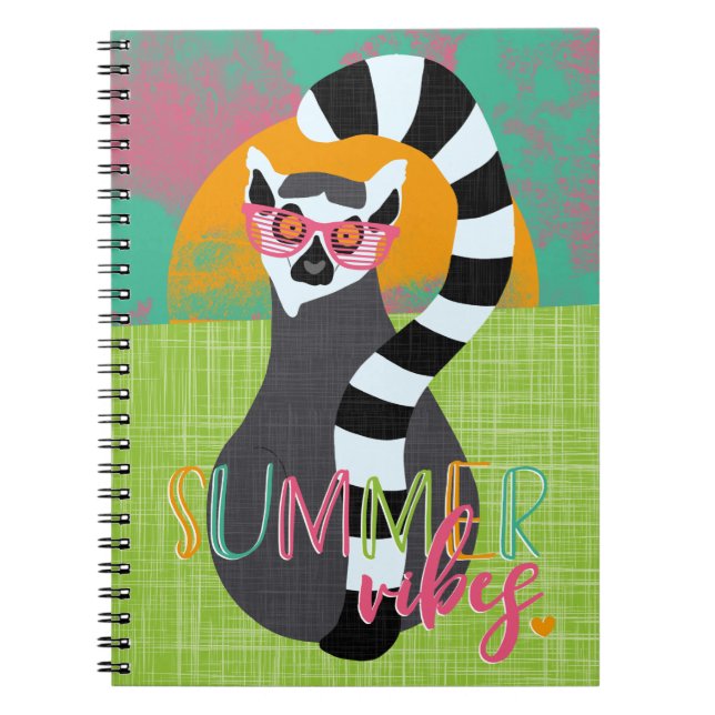 Lemur-Leben - Sommer-Schwingungen Notizblock (Vorderseite)