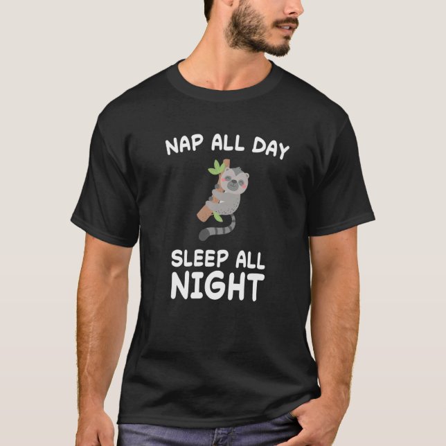Lemur Lemurs Nickerchen Schlafen Schlafen Pajama N T-Shirt (Vorderseite)