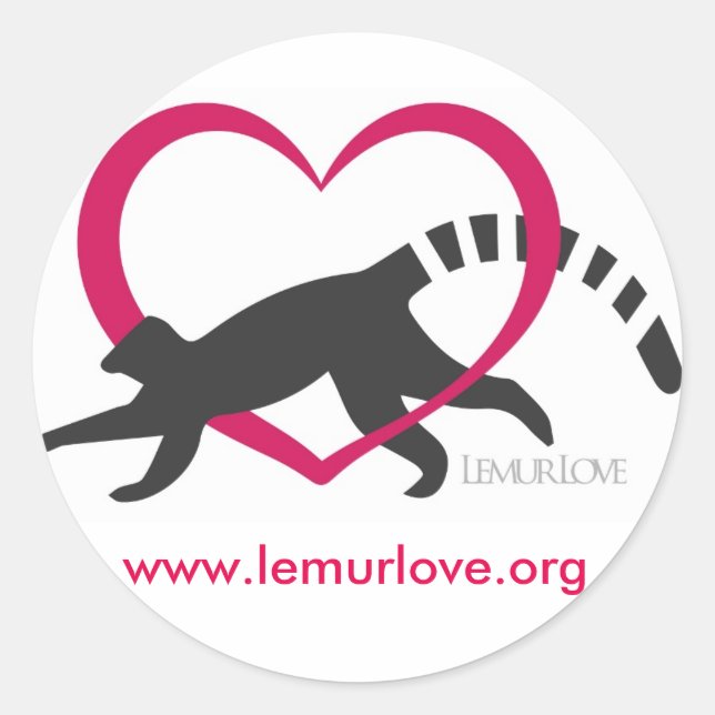 Lemur Liebe Classic Logo Aufkleber (Vorderseite)