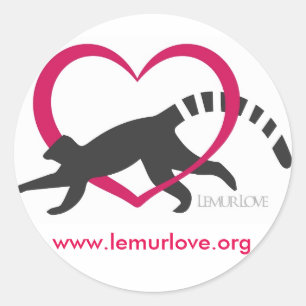 Lemur-Liebe-klassischer Logoaufkleber Runder Aufkleber