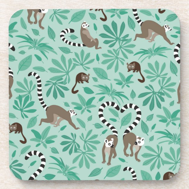 Lemur love mint leaves getränkeuntersetzer (Vorderseite)