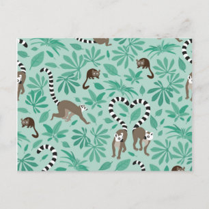 Lemur love mint leaves postkarte