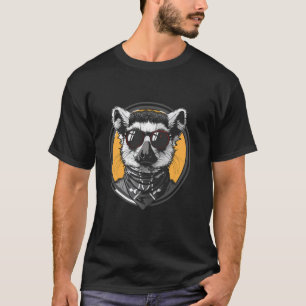 Lemur Madagascar Monkey Motif Portrait Sonnenbrill T-Shirt