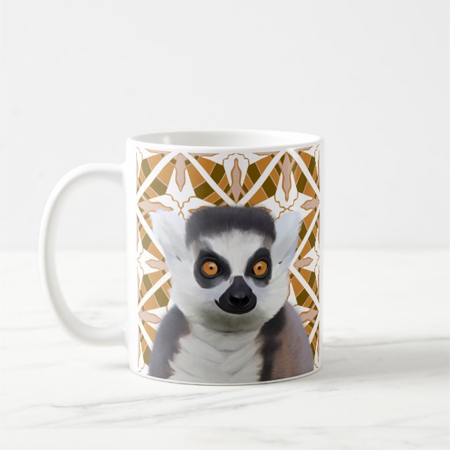 Lemur Madagaskar Wildlife Kaffeetasse (Links)