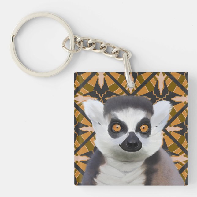Lemur Madagaskar Wildlife Schlüsselanhänger (Vorderseite)