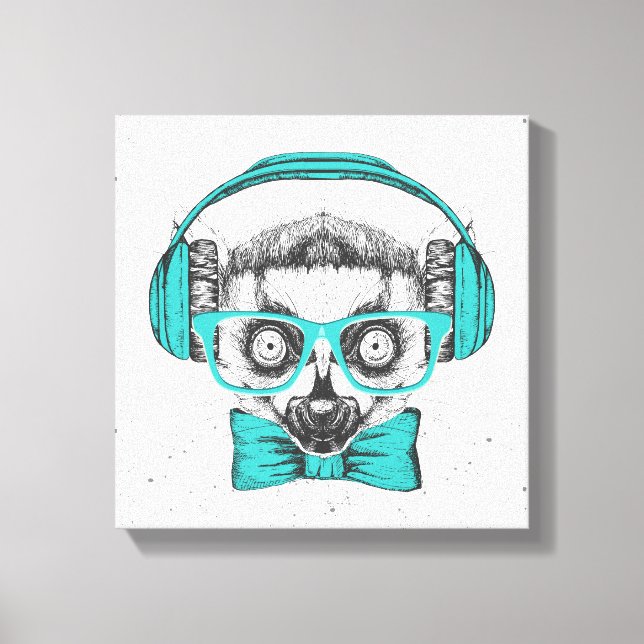 Lemur | Music Lover Leinwanddruck (Vorderseite)