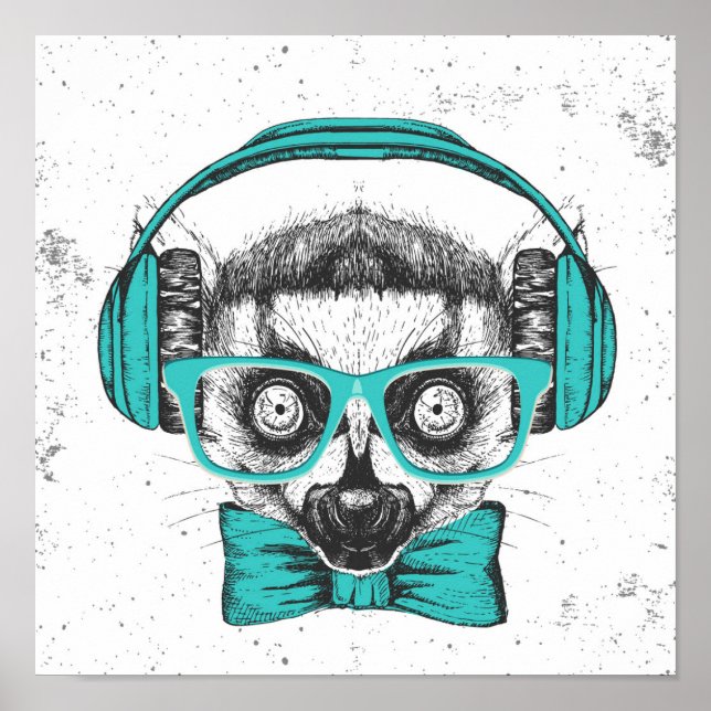 Lemur | Music Lover Poster (Vorne)