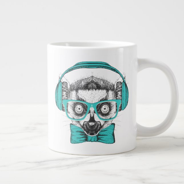 Lemur| Musik Jumbo-Tasse (Rechts)