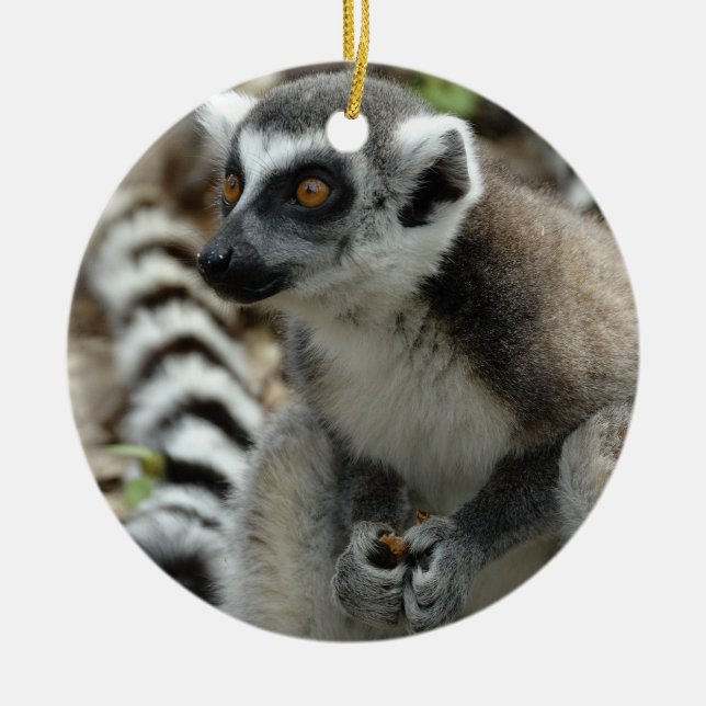Lemur-Verzierung Keramik Ornament (Vorne)
