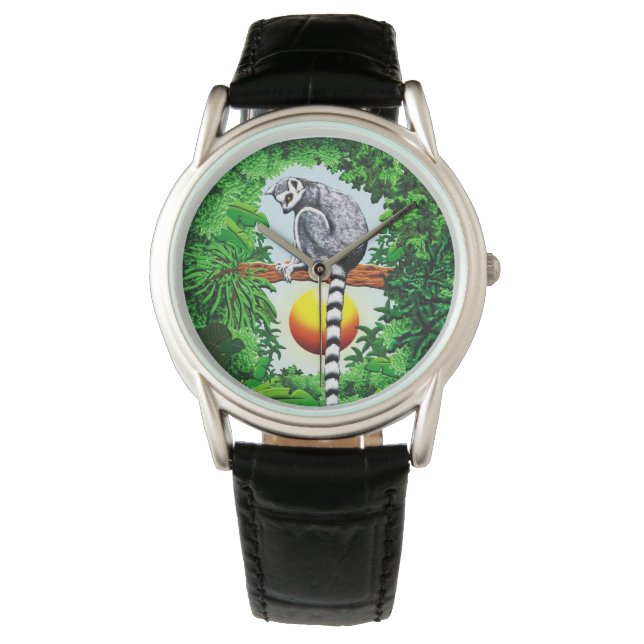 Lemur von Madagaskar Armbanduhr (Vorderseite)