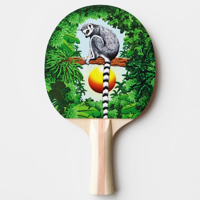 Lemur von Madagaskar Tischtennis Schläger (Vorderseite)