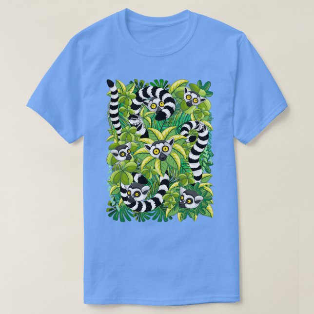 Lemuren im Regenwald von Madagaskar T-Shirt (Design vorne)