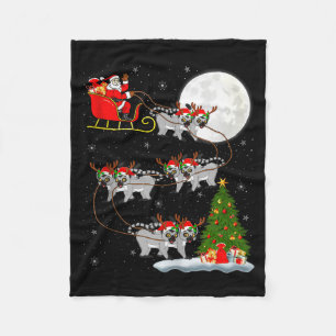Lemuren Weihnachtsmann Schlitten Fliegend Lustig M Fleecedecke