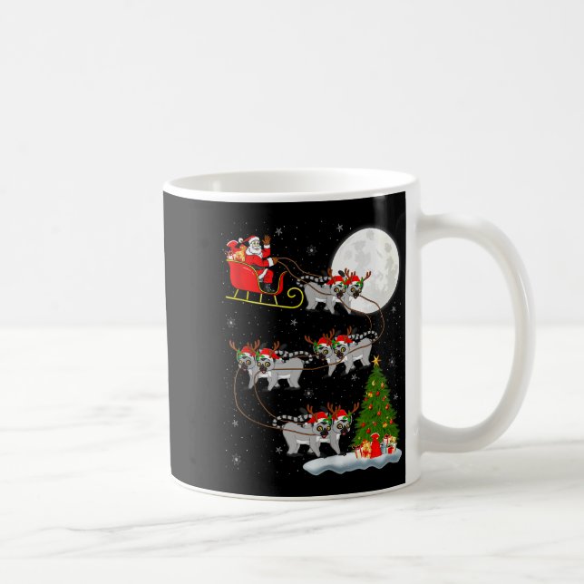 Lemurs Santa Sleigh Flying Funny Magical Christmas Kaffeetasse (Rechts)