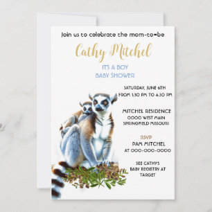 Lemurs seine Baby-Dusche Einladung