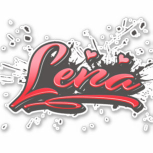 Lena red Heart Graffiti Aufkleber Sticker