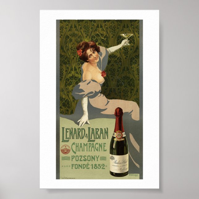 Lenard & Laban, Champagne, Vintage, Poster (Devant)