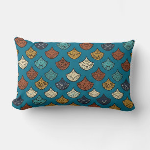 Lendenkissen Teal Blau Fischschuppen-Druck