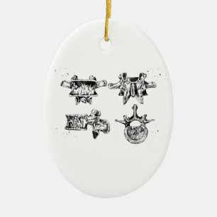 Lendenwirbelsäulenstruktur Keramik Ornament