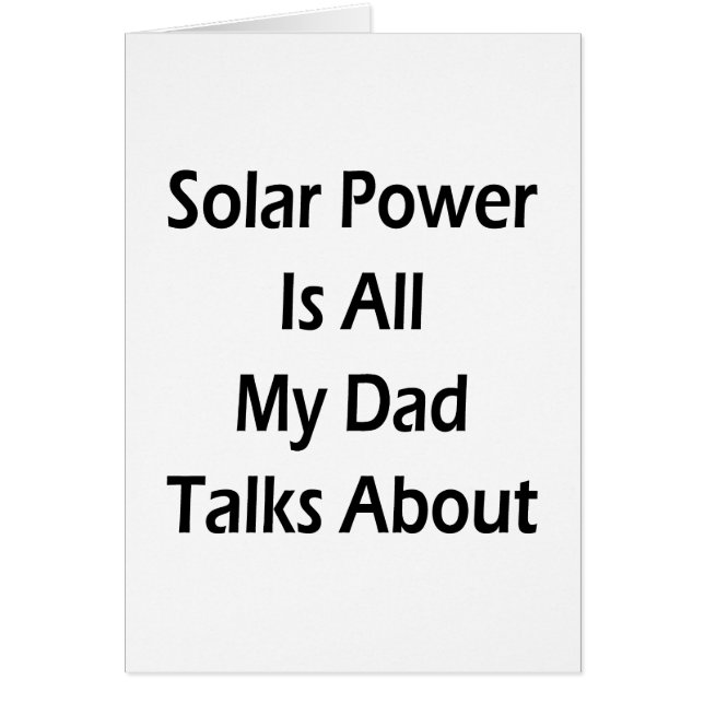 L'énergie solaire est tout mon papa parle (Devant)