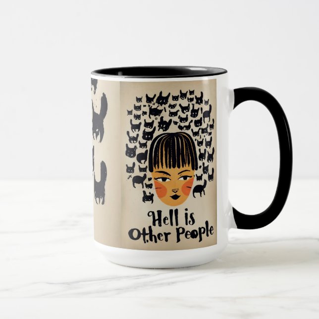 L'enfer est d'autres personnes Chat Mug pour les i (Droite)