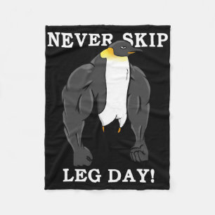 Leng Day Bodybuilding Pinguin Muscular W Fleecedecke