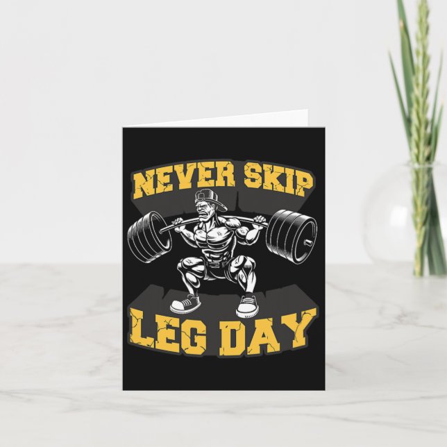 Leng Day Funny Workout Gym Mens Bodybuil übersprin Karte (Vorderseite)