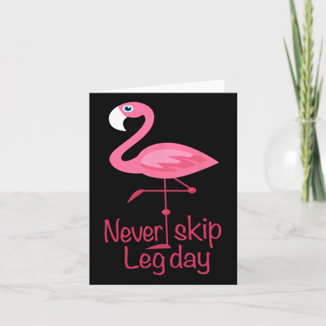 Leng Day - Gym Fitness Workout Flamingo Karte (Vorderseite)