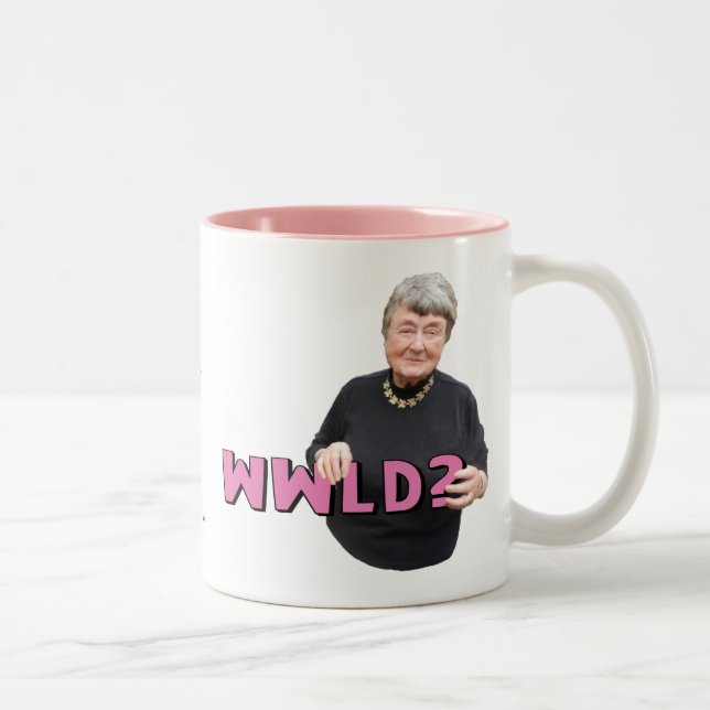 Leni-Marken-Klugheit - WWLD? Zweifarbige Tasse (Rechts)