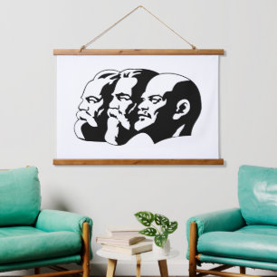 Lenin, Marx, Engels, Sowjetunion, Kommunismus Wandteppich Mit Holzrahmen
