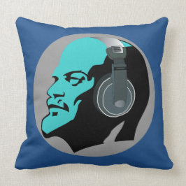LENIN MIT KOPFHÖRER (BLAUER ENTWURF) Wurfs-Kissen Kissen