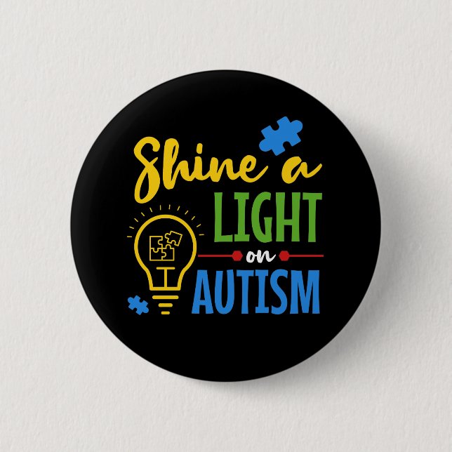 Lenke das Licht auf Autismus  Button (Vorderseite)