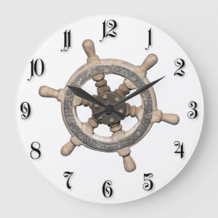Lenkrad des Schiffes Große Wanduhr