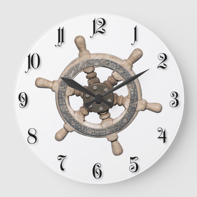 Lenkrad des Schiffes Große Wanduhr (Vorderseite)