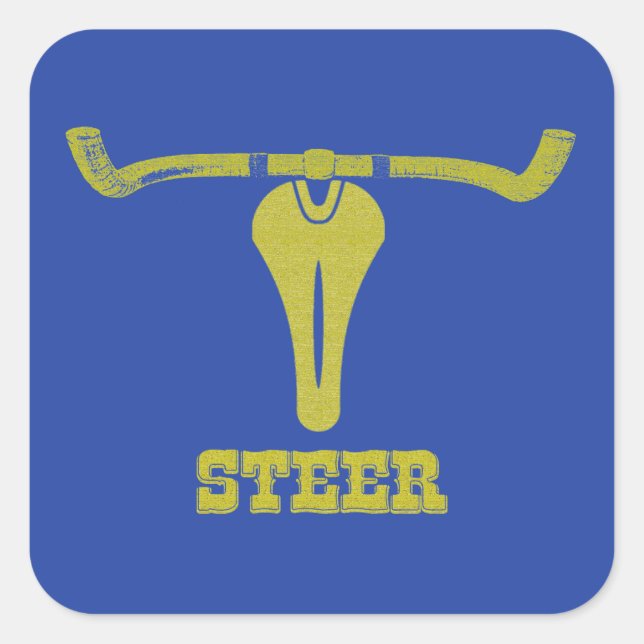 Lenkrad (Fahrrad) Quadratischer Aufkleber (Vorderseite)