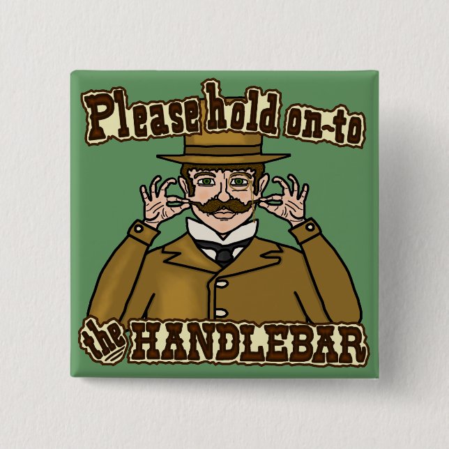 Lenkstangen-Schnurrbart-Herr Button (Vorderseite)