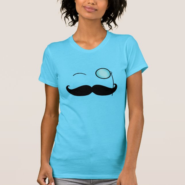 Lenkstangeschnurrbart u. Monocle T-Shirt (Vorderseite)