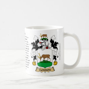 Lennon Familien-Wappen (Wappen) einschließlich da Kaffeetasse