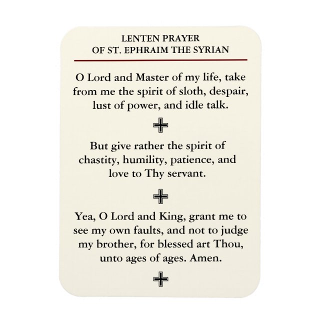 Lenten Gebet von St. Ephraim der syrische Magnet (Vertikal)